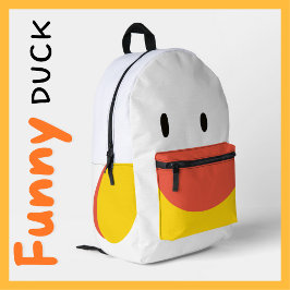Mochila Impresa Gracioso pato blanco Naranja amarillo dulce animal