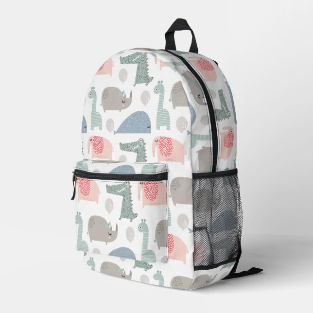 Mochila Impresa Gracioso patrón animal facial (Esquina derecha trasera )