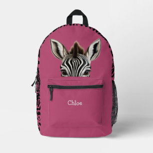 Mochila Impresa Gracioso Peeking Zebra Pink