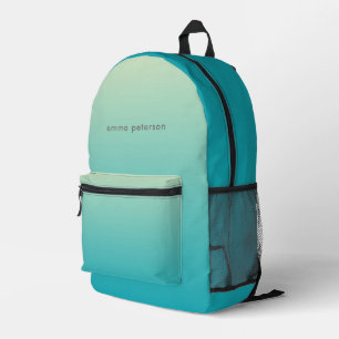 Mochila Impresa Gradiente azul acuático abstracto