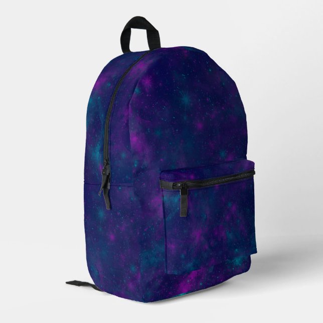 Mochila Impresa Gradiente azul moderno cosmos espacio galaxia chic (Esquina izquierda trasera)