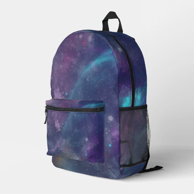 Mochila Impresa Gradiente azul moderno cosmos espacio galaxia chic (Esquina derecha trasera )