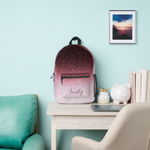 Mochila Impresa Gradiente personalizado de purpurina dorada rosa