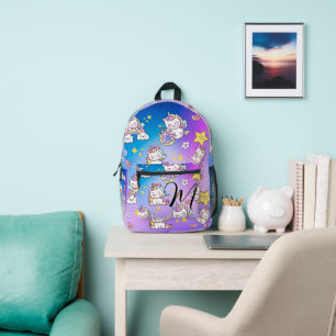 Mochila Impresa Gradiente Personalizado Monograma Topografía Cuta