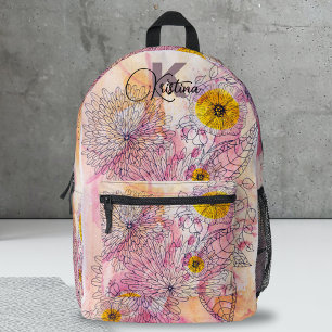Mochila Impresa Gradiente suave artístico color de agua tinta arte