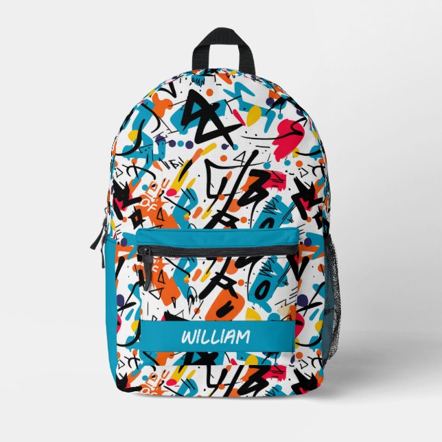 Mochila Impresa Graffiti de estilo urbano contemporáneo Imprimir m (Anverso)