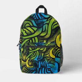 Mochila Impresa Graffiti estilo calle de moda moderno vibrante Mod