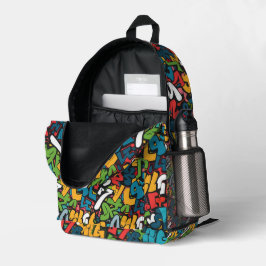Mochila Impresa Graffiti Urban Streetwear Pattern