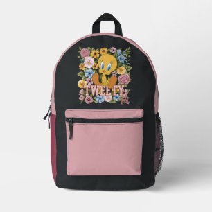 Mochila Impresa Gráfica de bordado floral TWEETY™