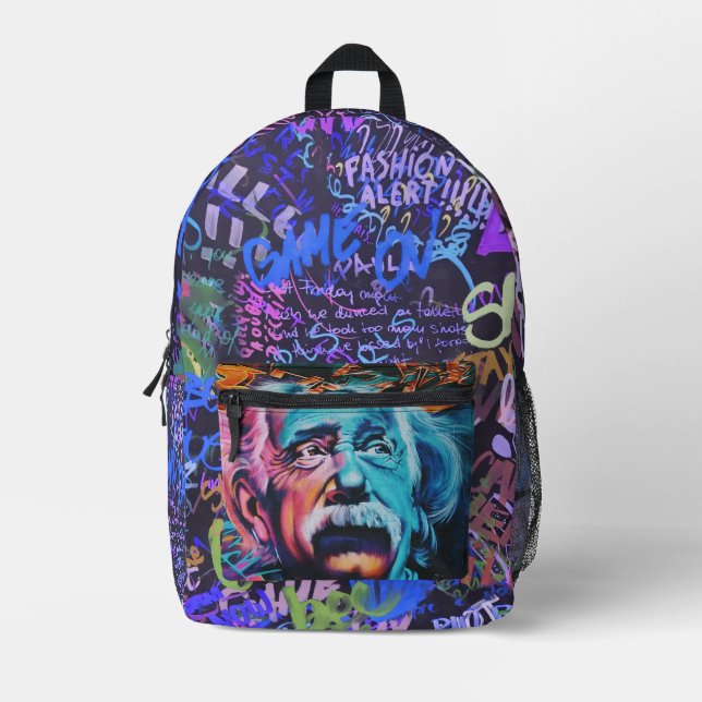 Mochila Impresa Grafiti de colores, (Anverso)