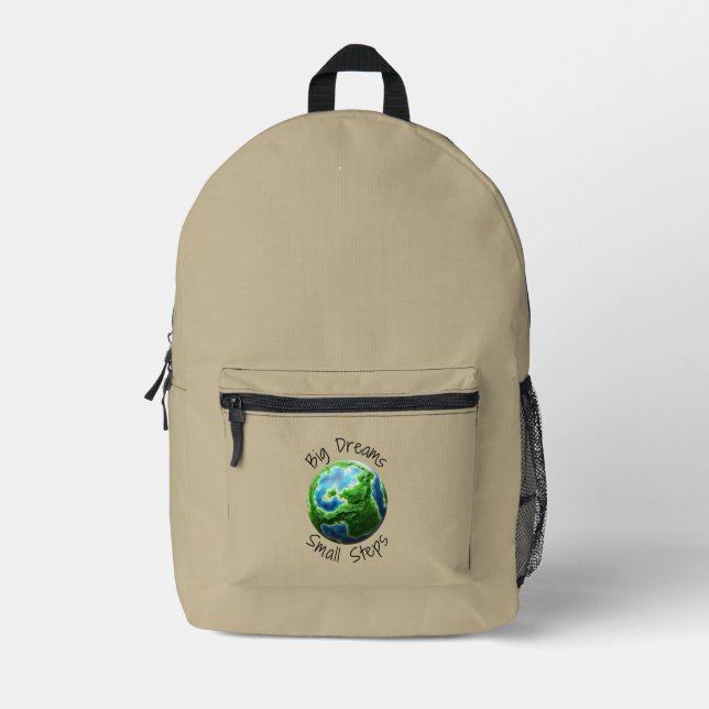 MOCHILA IMPRESA GRANDES SUEÑOS PEQUEÑOS PASOS (Anverso)
