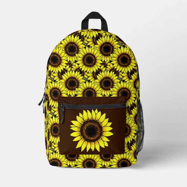 Mochila Impresa Grandes Sunflower dorados (Anverso)