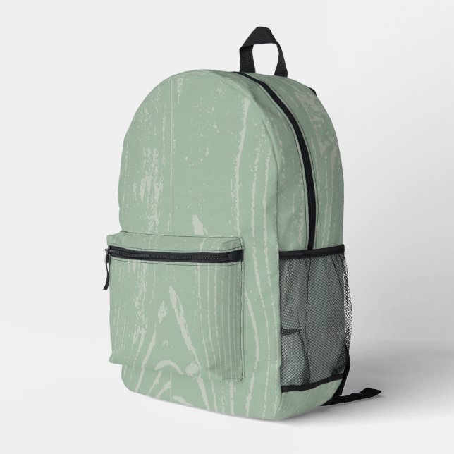 Mochila Impresa Grano de madera verde moderno (Esquina derecha trasera )