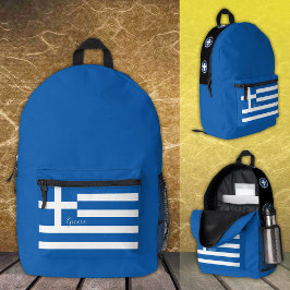 Mochila Impresa Grecia, mochila, bandera griega, emblema / Persona