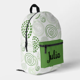 Mochila Impresa Green Abstract Swirls Personalizado