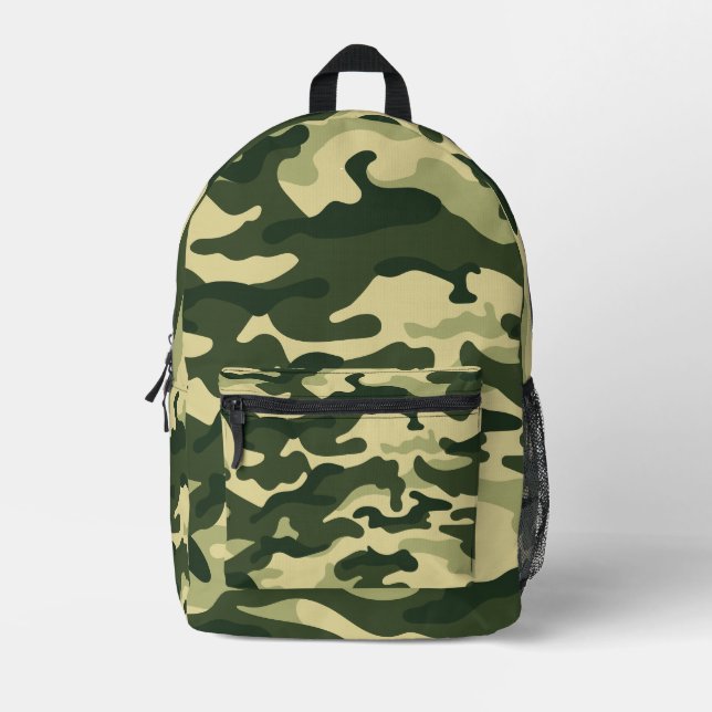 Mochila Impresa Green Camouflage camo Custom Name Printed Backpack (Anverso)