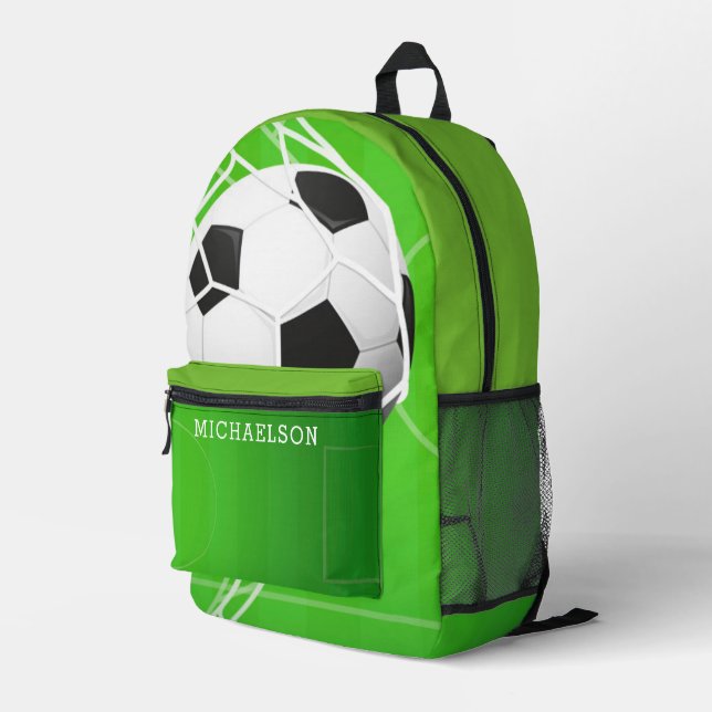 Mochila Impresa Green personalizado de la pelota de fútbol (Esquina derecha trasera )