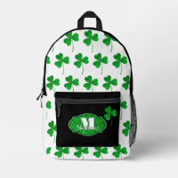 Green Sparkly Shamrocks Monogramado St Patrick