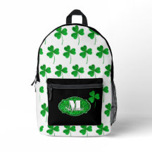 Green Sparkly Shamrocks Monogramado St Patrick