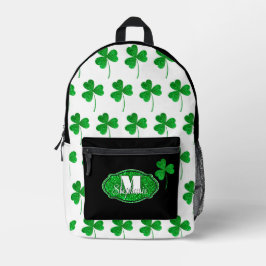 Mochila Impresa Green Sparkly Shamrocks Monogramado St Patrick