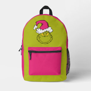 Mochila Impresa Grinch con sombrero rosa de Santa