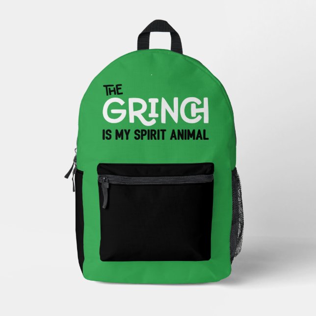 Mochila Impresa Grinch es mi cita de Espíritu Animal (Anverso)