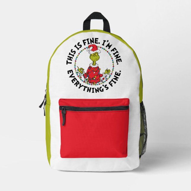 Mochila Impresa Grinch | Everything's Fine (Anverso)