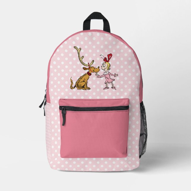 Mochila Impresa Grinch | Max y Cindy Lou Who (Anverso)