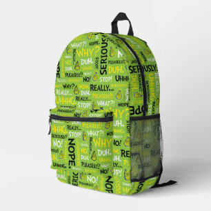 Mochila Impresa Grinch sarcástico   Patrón de frase sarcástica de 