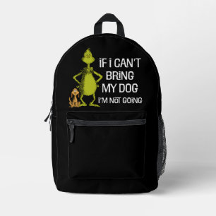 Mochila Impresa Grinch Si No Puedo Traer A Mi Perro No Vengo