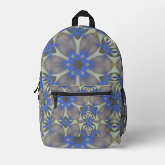 Mochila Impresa Gris azul flor
