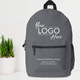 Mochila Impresa Gris del logotipo de negocios