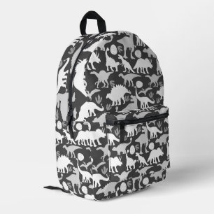 Mochila Impresa Gris Dino Pattern D Gray BG