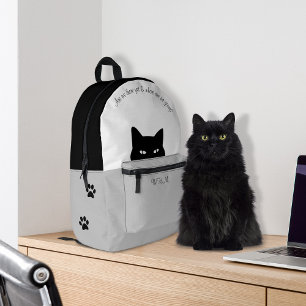 Mochila Impresa Gris gato furtivo
