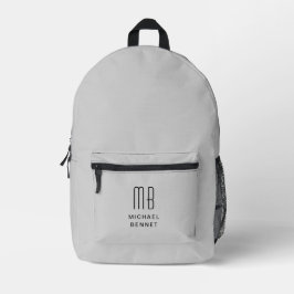 Mochila Impresa Gris monogramado elegante