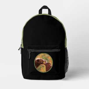 Mochila Impresa Grizzly Bear Mom y Cub Pintando Arte de Vida Silve
