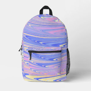 Mochila Impresa Groovy Eclectic Quirky Ondulado Pastel Abstracto