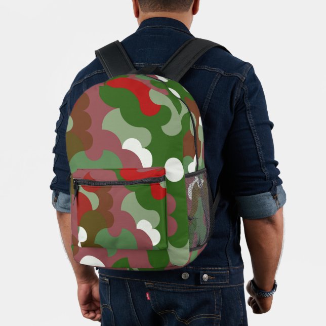 Mochila Impresa Groovy Funky Retro Boho Navidades rojos y verdes (Insitu (Modelo))