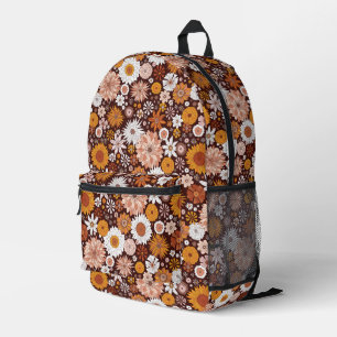 Mochila Impresa Groovy Retro Flower Garden Pattern