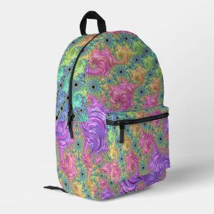 Mochila Impresa Groovy Trippy Boho Jewel Tone Rainbow Fractal