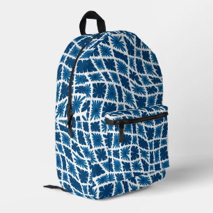 Mochila Impresa Groovy Wavy Trippy 60 Flores Cheques Blues