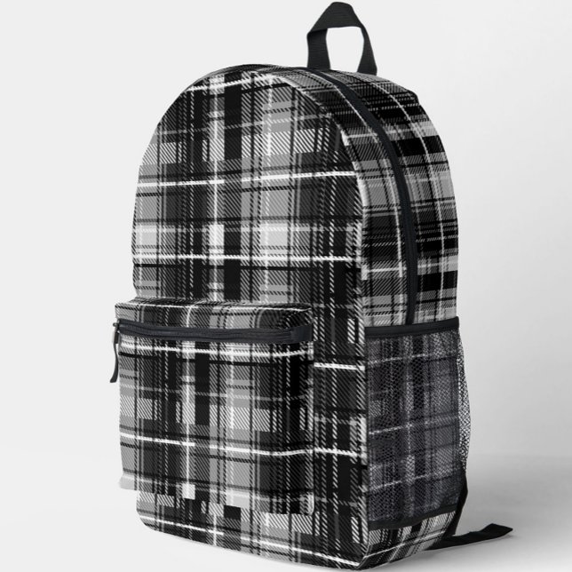 Mochila Impresa Grunde Blanco Negro Flannel Tartán Diseño (Subido por el creador)