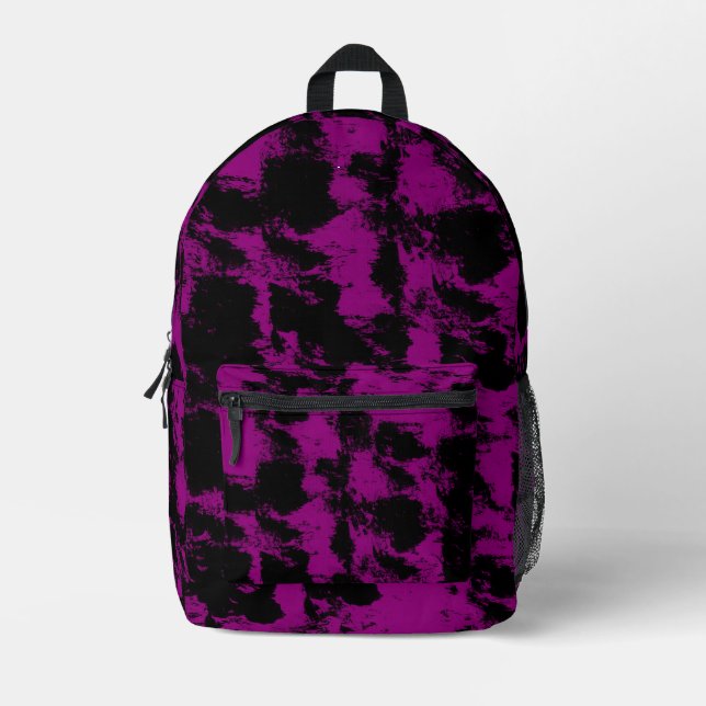 Mochila Impresa Grunge negro morado (Anverso)
