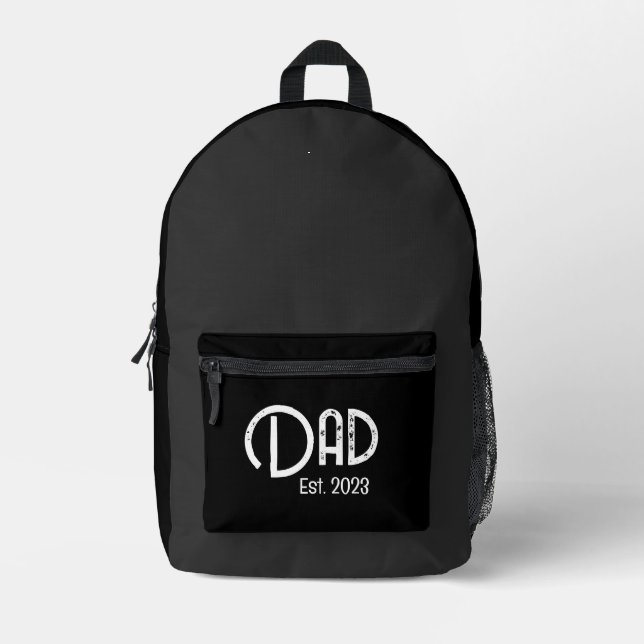 Mochila Impresa Grunge White Letters Established Dad (Anverso)