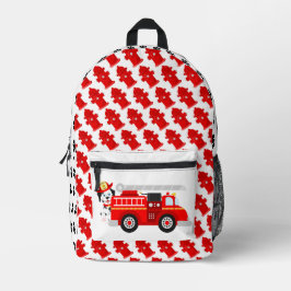 Mochila Impresa Grupo De Bomberos Y Su Camión De Fuego