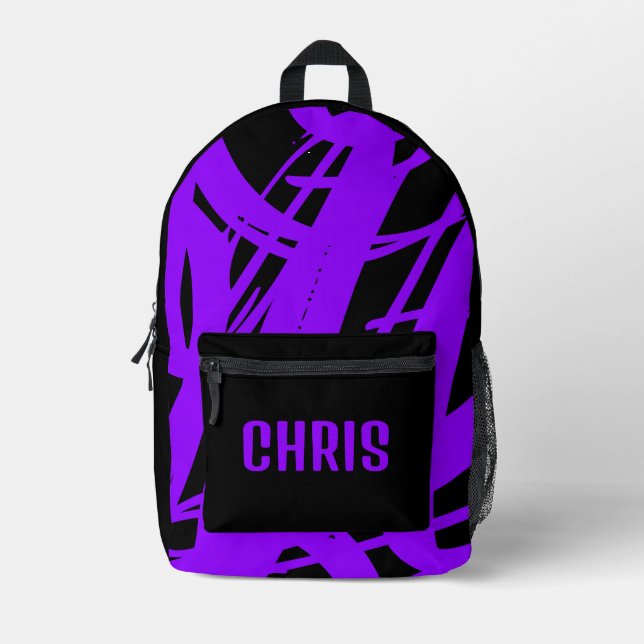 Mochila Impresa Guay Black And Purple For Boys Chicas & Children S (Anverso)