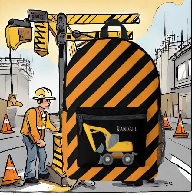 Mochila Impresa Guay boys Construcción de digger truck agregar nom (Subido por el creador)
