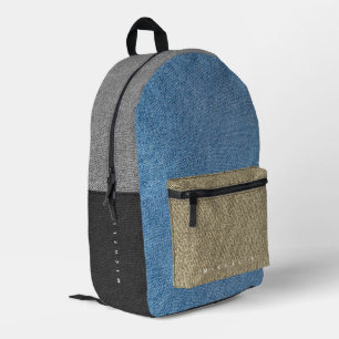 Mochila Impresa Guay Denim Color Block Black Gray Blue Gold Jeans