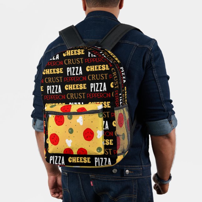 Mochila Impresa Guay divertida pizza pepperoni patrón queso cráneo (Insitu (Modelo))