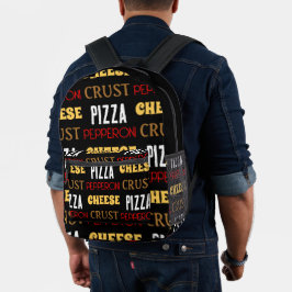 Mochila Impresa Guay divertida pizza pepperoni queso crust patrón 